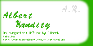 albert mandity business card